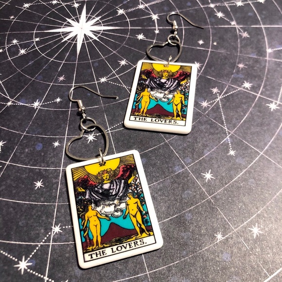 The Lovers Tarot Card Earrings - Picture 2 of 4